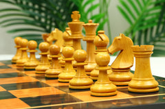 Henri Chavet Reproduced Chess Set in Aged Antiqued and Ebonised Boxwood- 3.75" King Height