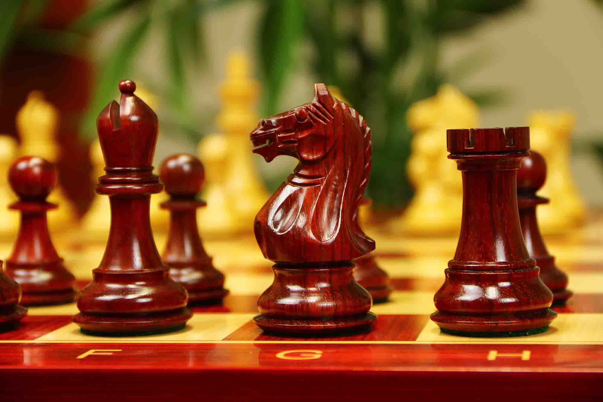 Fierce Series Chess Set 4" Staunton Chess Set - African Padouk & Boxwood