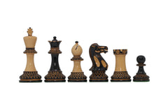 Aron Series Luxury 4" Luxury Staunton Chess Pieces in Burnt Boxwood