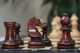 Henri Chavet Reproduced Chess Set in Natural and Mahogany Stained Boxwood- 3.75" King Height