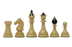 THE 1951-1954 "ČESKÁ KLUBOVKA" FIDE TOURNAMENT CZECH REPRODUCTION CHESSMEN IN EBONY WOOD & BOXWOOD - 4.0" KING