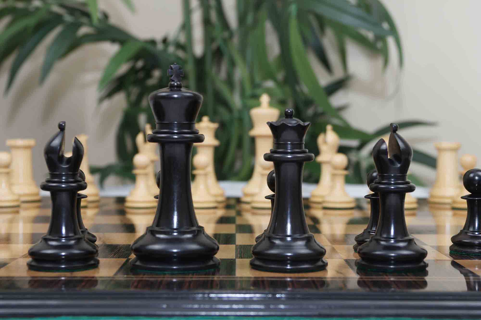 1849 Early Version Reproduced 4.4" Chess Set in Natural Boxwood/Ebony