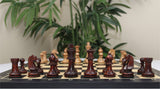Henri Chavet Reproduced Chess Set in Distressed and Mahogany Stained Boxwood- 3.75" King Height