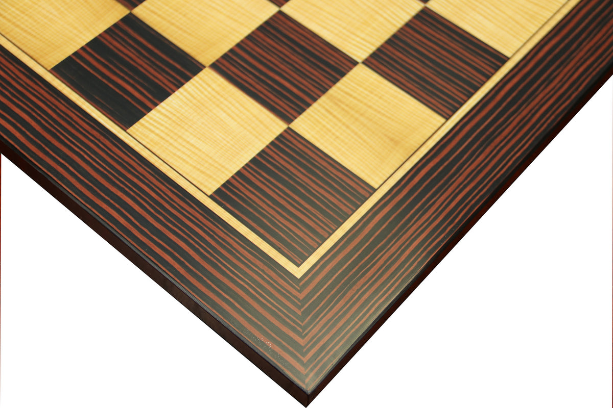 Chess Board  square size 2" X 2" in Stripped Ebony in Matt Finish for 3.25" to 3.75"  Chess Set