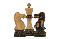 Aron Series Luxury 4" Luxury Staunton Chess Pieces in Burnt Boxwood