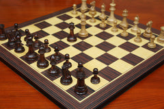 Chess Board  square size 2.25" X 2.25" in Stripped Ebony in Matt Finish for 4" to 4.125"  Chess Set