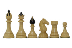 THE 1951-1954 "ČESKÁ KLUBOVKA" FIDE TOURNAMENT CZECH REPRODUCTION CHESSMEN IN EBONY WOOD & BOXWOOD - 4.0" KING