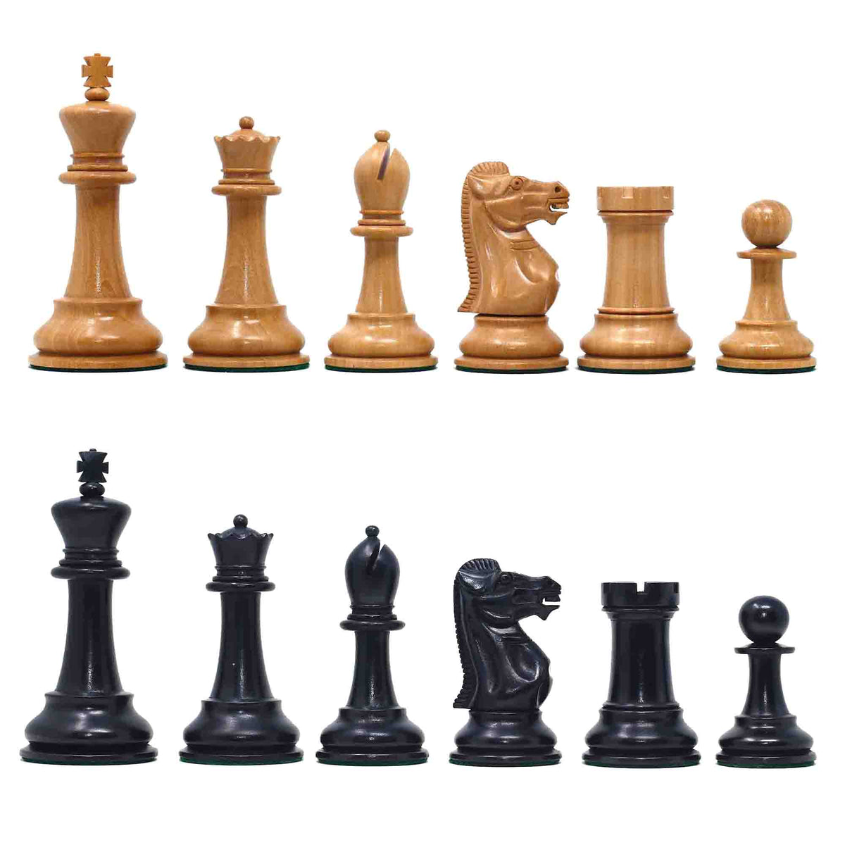 17th Olympiad Havana 1966 Circa Reproduction 3.78" Staunton Chessmen Natural/Ebonised Boxwood