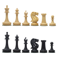 Vintage Continental Club Reproduction 3.25" Ebony & Natural Boxwood Chess Set