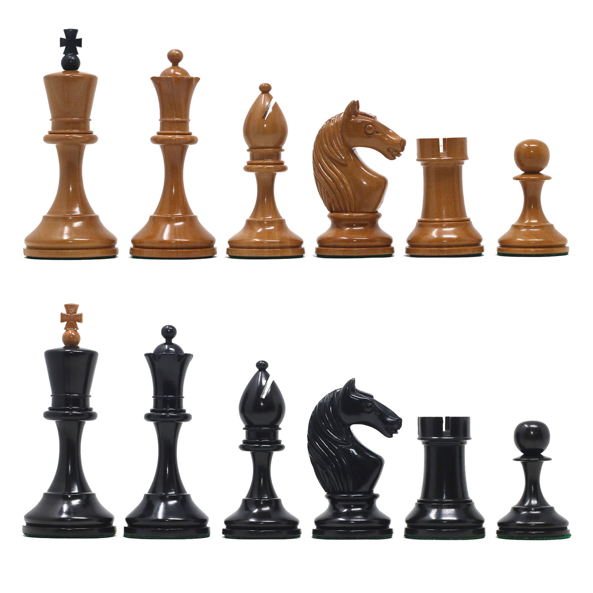 Soviet USSR Moscow 1925 Historical Reproduced 4" Chess set in Ebony & Lacquered Antique Boxwood