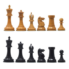 The Jaques Tournament Anderssen “Drop-Jaw” Replica Chessmen Original Vintage Look & Ebony – 4.4" King