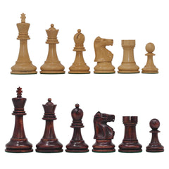 Fischer-Spassky / 1972 World Championship 3.75" Natural Boxwood/Mahogany Stained Chessmen