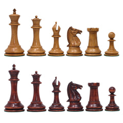 1851-52 Early 2880 Jaques of London Reproduced Vintage 4.4" Chess set Distressed/Mahogany Stained Boxwood wood