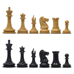 William Leuchars Series 1849 Historical Reproduction 3.5" Chess set - Natural Boxwood/Ebony