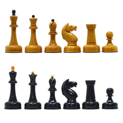 1962 Soviet Championship Historical Reproduced Tal Chess set 4" - Antiqued Boxwood and Ebony