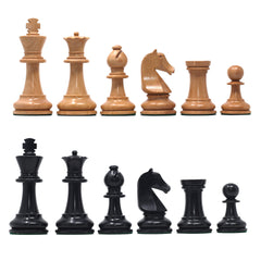Henri Chavet Reproduced Chess Set in Natural and Ebonised Boxwood- 3.75" King Height