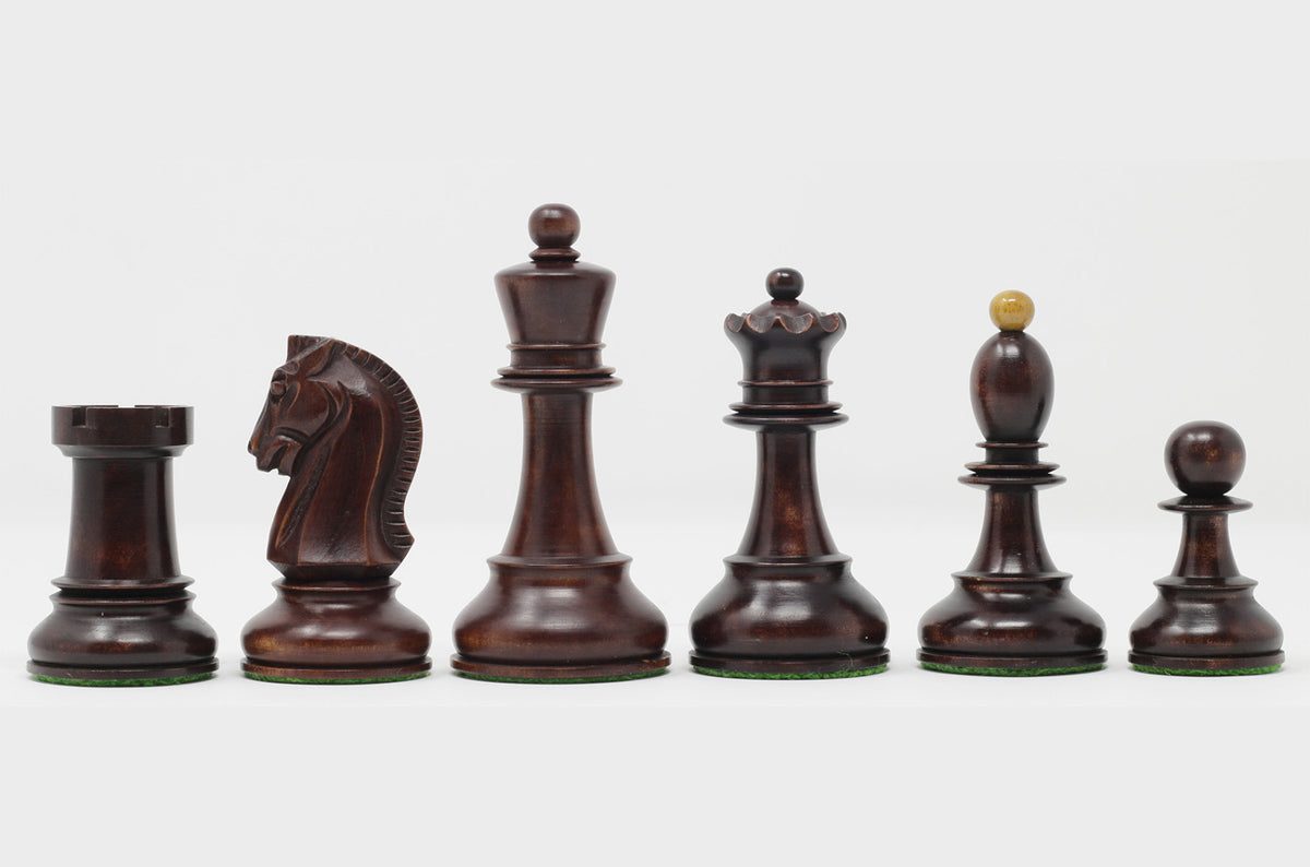 Dubrovnik Series 1950 Vintage Reproduction 3.75" Chess Set in Natural Boxwood/Indian Rosewood