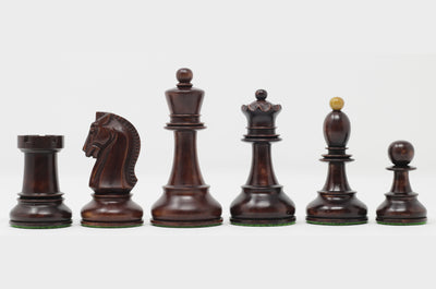 Dubrovnik Series 1950 Vintage Reproduction 3.75" Chess Set in Natural Boxwood/Indian Rosewood
