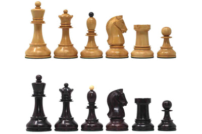 Dubrovnik Series 1950 Vintage Reproduction 3.75" Chess Set in Natural Boxwood/Indian Rosewood
