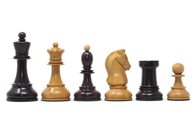 Dubrovnik Series 1950 Vintage Reproduction 3.75" Chess Set in Natural Boxwood/Indian Rosewood