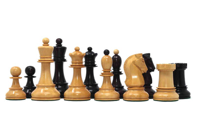 Dubrovnik Series 1950 Vintage Reproduction 3.75" Chess Set in Natural Boxwood/Indian Rosewood