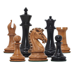 Commemorative Signature Series 3.625" Staunton Chessmen by in Distressed Boxwood/Ebony