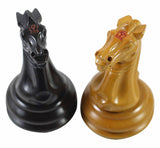 Vintage Reproduction 1850-55 Staunton 4.4" Ebony/ Antique Chess Pieces