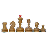 Reproduction Vintage 1930 German Knubbel 3.5" Chess Set in Antique and Red Stained Box wood