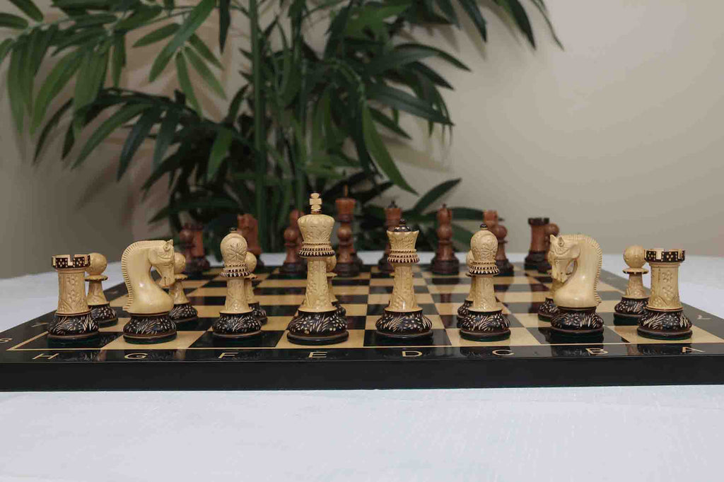 Leningrad Series 4 Luxury Staunton Chess Set in Burnt Gold