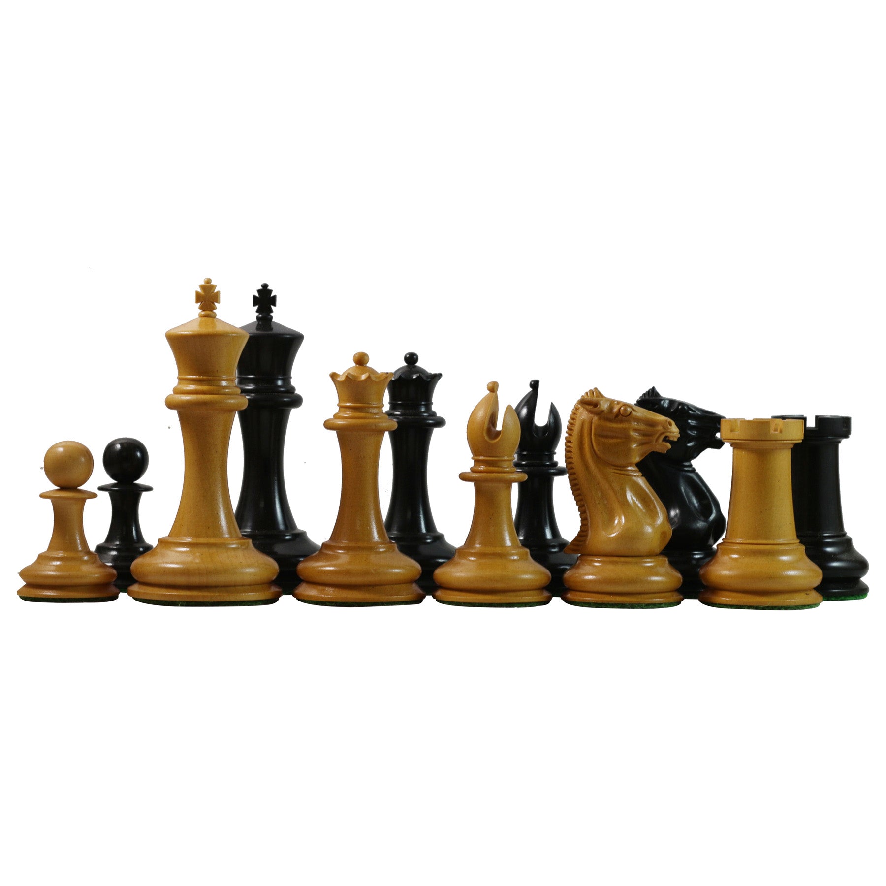 Morphy Cooke 1849-50 Vintage 3.5" Reproduction Chess Set in Antiqued Boxwood