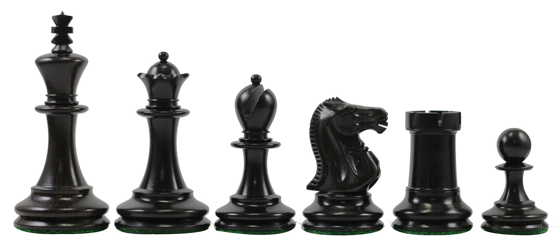 Jaques 1867 Small Club Library 3.275" Ebony wood Chess Set