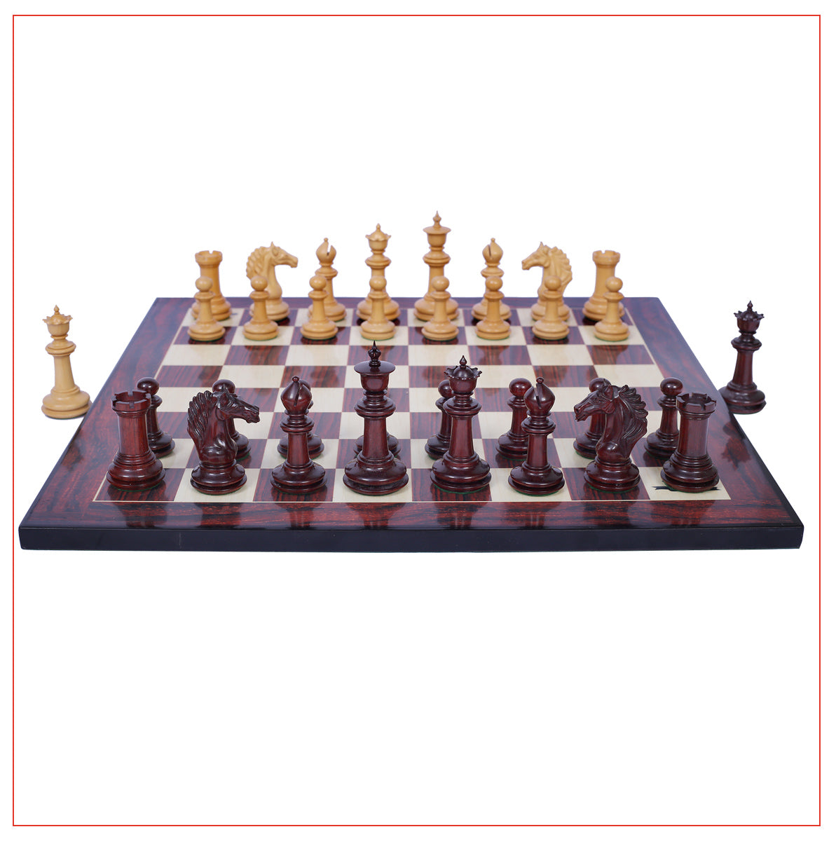 Mecadon Series 4.4" Padouk Wood Staunton Chess Set