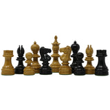 Reproduced English Playing 3.5" Vintage Chessmen in Antiqued Boxwood and Ebonised