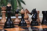 THE 1951-1954 "ČESKÁ KLUBOVKA" FIDE TOURNAMENT CZECH REPRODUCED CHESSMEN IN EBONY WOOD & DISTRESSED BOXWOOD - 4.0" KING