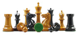 Anderson 1855-60 Reproduction 4.4" Staunton Chessmen in Antiqued Boxwood & Ebony