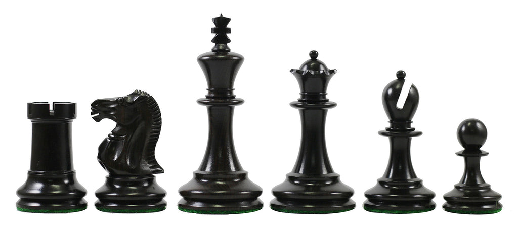 Jaques 1867 Small Club Library 3.275" Ebony wood Chess Set