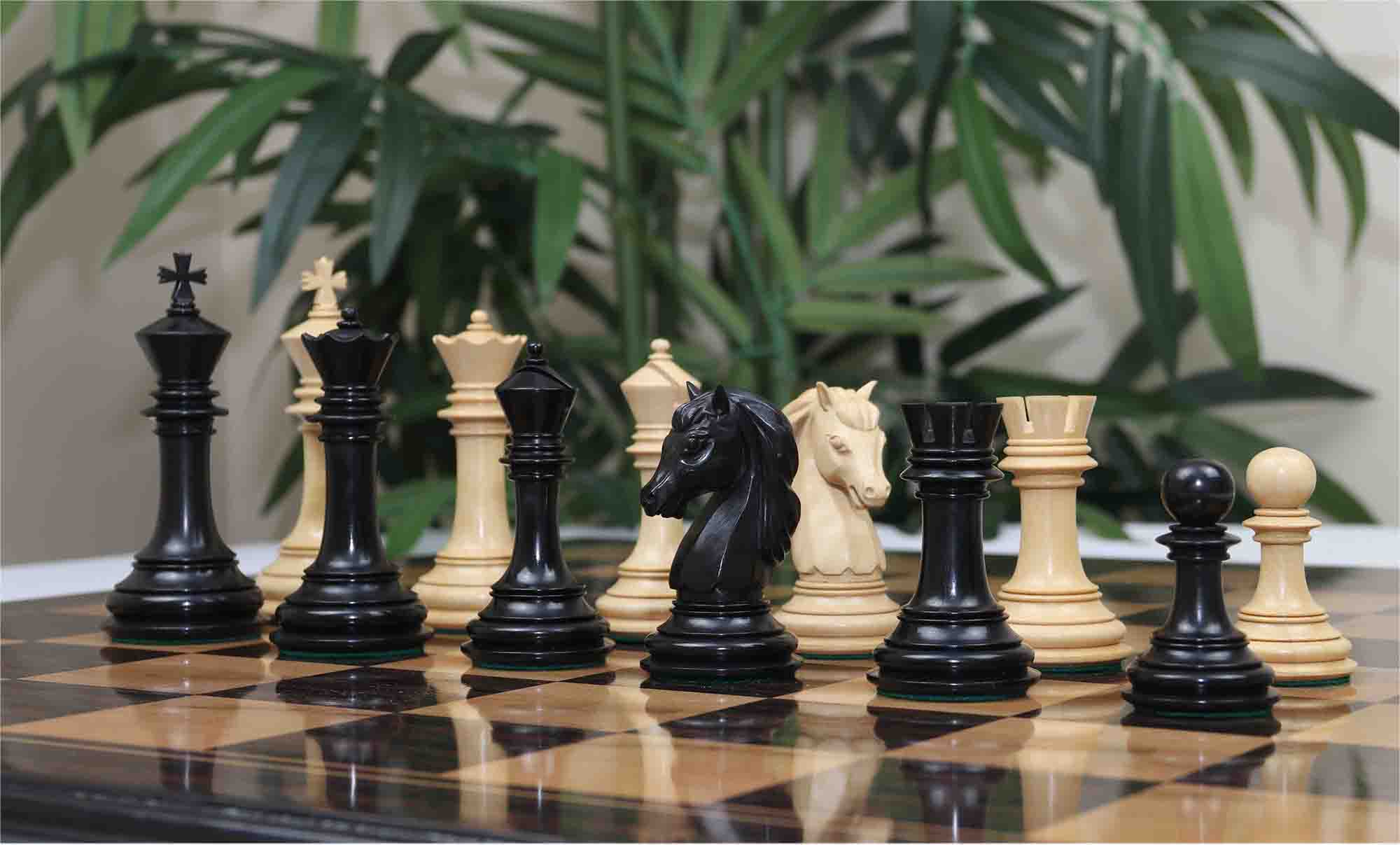 The Alexander Stallion Chess Pieces , Boxwood & Ebony , 4.4 King