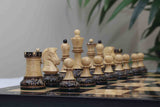 Dubrovink Series 1970 Reproduction 3.75" Luxury Burnt Accacia / Boxwood Chess Set