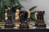 Zagreb '59 Series Luxury Chessmen in Lacquered Burnt Boxwood - 3.75" King Height