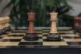 Leningrad Series 4" Luxury Staunton Chess Set in Burnt Gold Rosewood & Boxwood