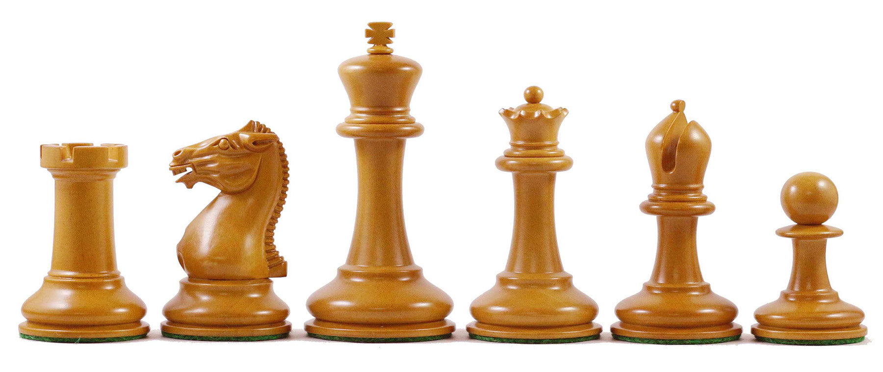 Walter Grimshaw 1854 Circa Reproduction Staunton Antiqued Boxwood/Ebony Chess Set