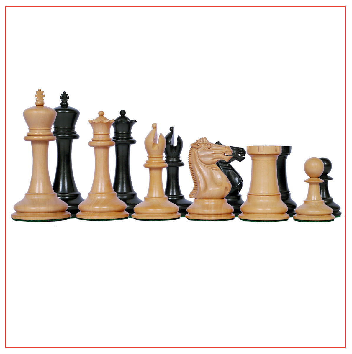 Championship Series 3.5" Ebony Wood Staunton Chess Pieces