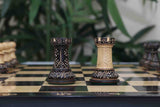 Zagreb '59 Series Luxury Chessmen in Burnt Boxwood - 3.75" King Height