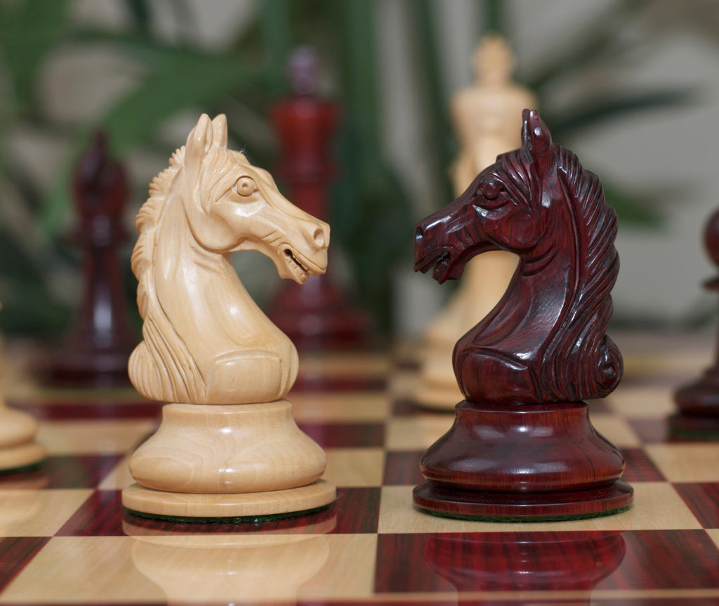 Warrior Series Premium Staunton 4" Chessmen in Padouk and Box Wood