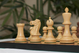 Aron Series Luxury 4" Luxury Staunton Chess Pieces in Boxwood & Golden Rosewood