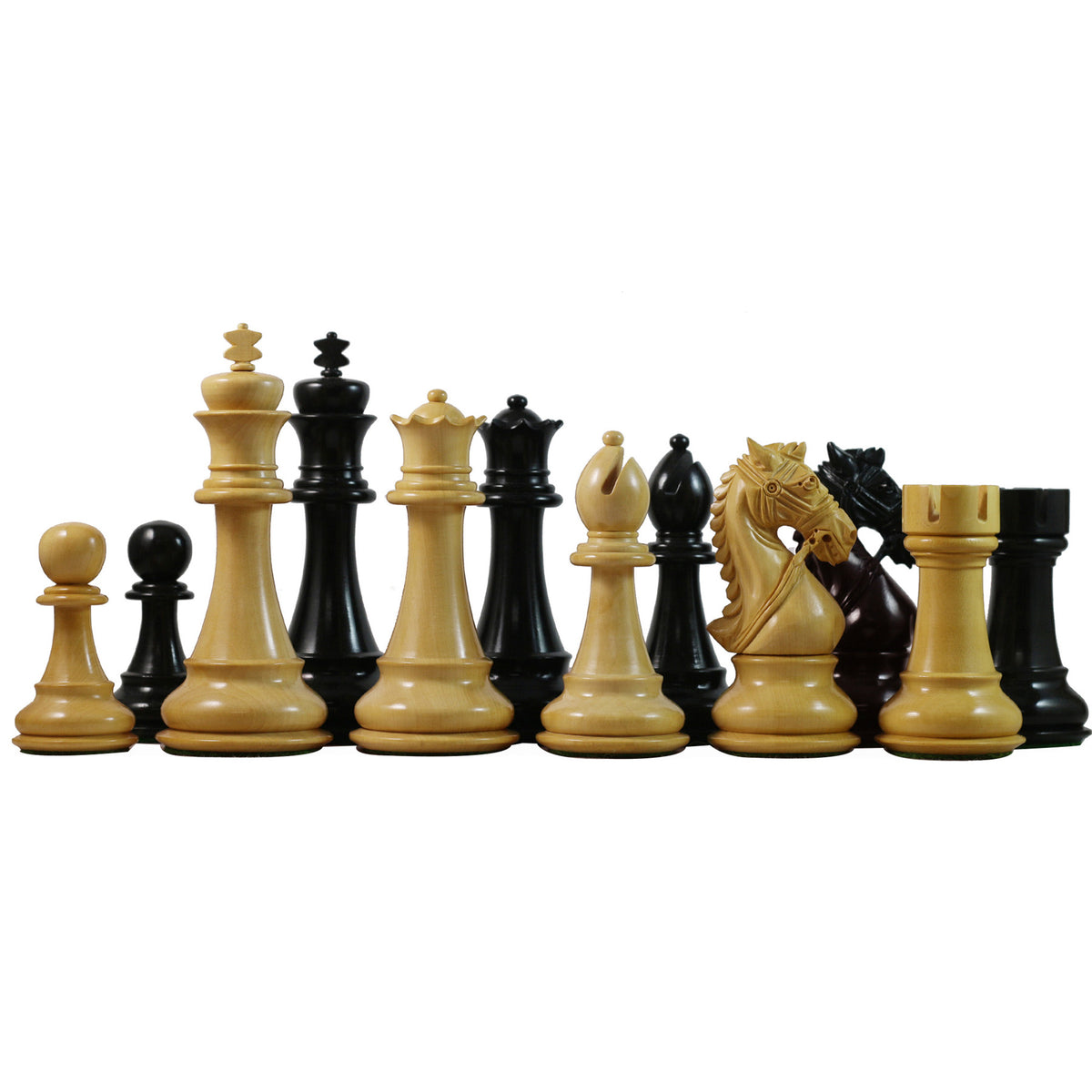 Bridle Series 4.5" Premium Staunton Chess Set in Ebony and Box wood