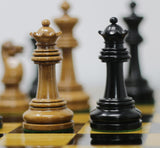 British Chess Company Improved Royal Chessmen, UK 1901/1902 Reproduction 4” Antique chess set in Ebony wood