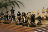 Aron Series Luxury 4" Luxury Staunton Chess Pieces in Burnt Boxwood