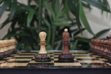 Dubrovink Series 1970 Reproduction 3.75" Luxury Burnt Accacia / Boxwood Chess Set