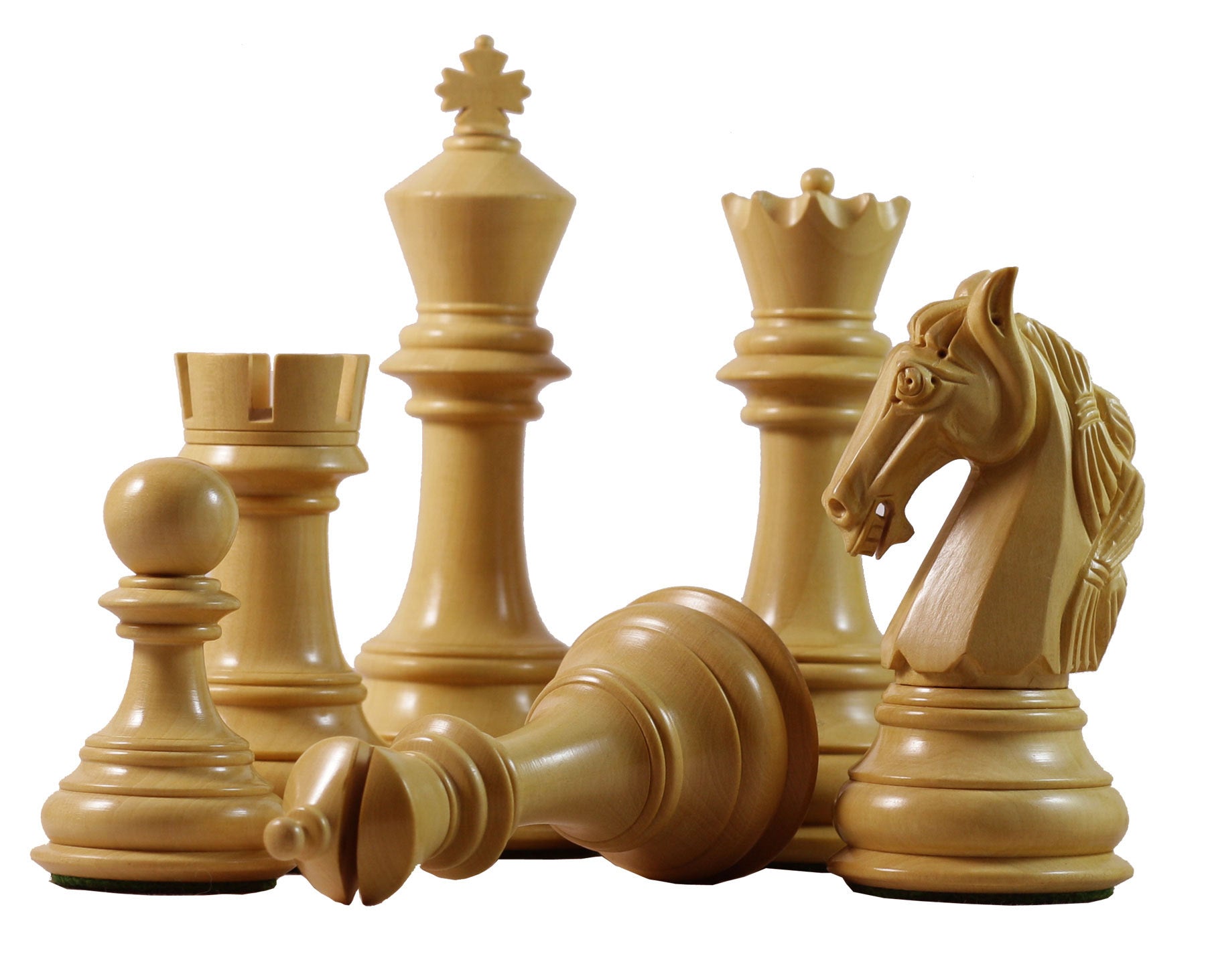 Columbian Series 4.5" Premium Staunton Chess Set in African Padouk and Box wood